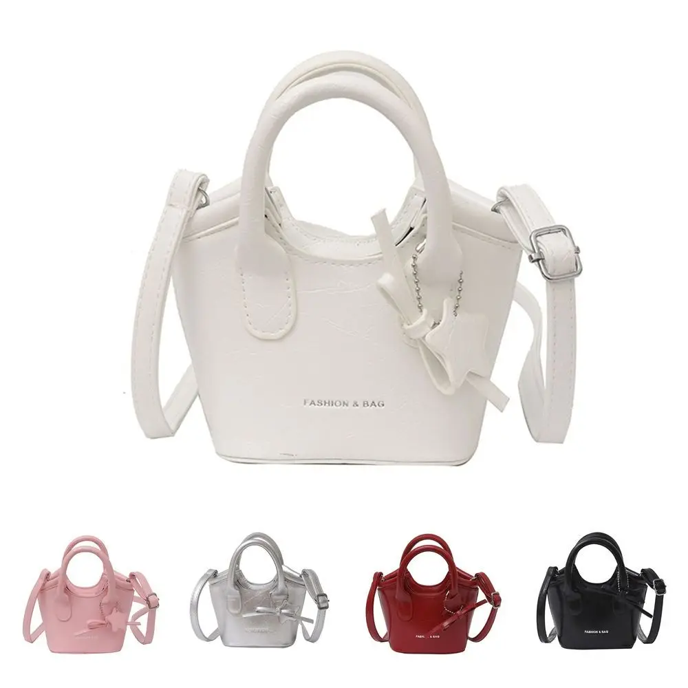 حمل حقيبة سلة صغيرة حقيبة حقيبة كروسبودي رسالة الطباعة الفضة حقيبة بولي PU الكورية نمط لطيف القوس دلاية شكل نجمة حقيبة كتف المرأة #6