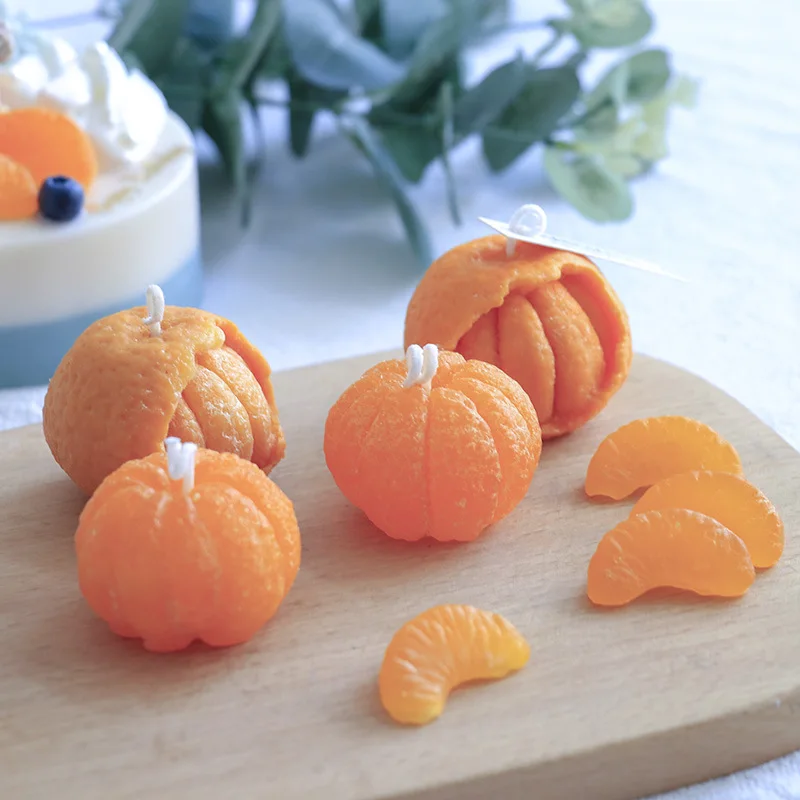 3D Orange Candle Mould Silicone Molds for Soap Making Fruit Shape Mold DIY Candle Soap Making Mochi Squishy Toy Moulds