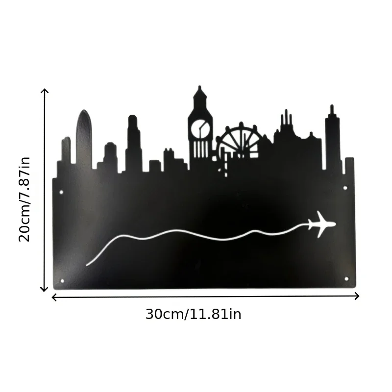 CIFBUY City Skyline Metal Wall Art Iron Travel Hanging Decor Home Living Room Accent Gift Ornament