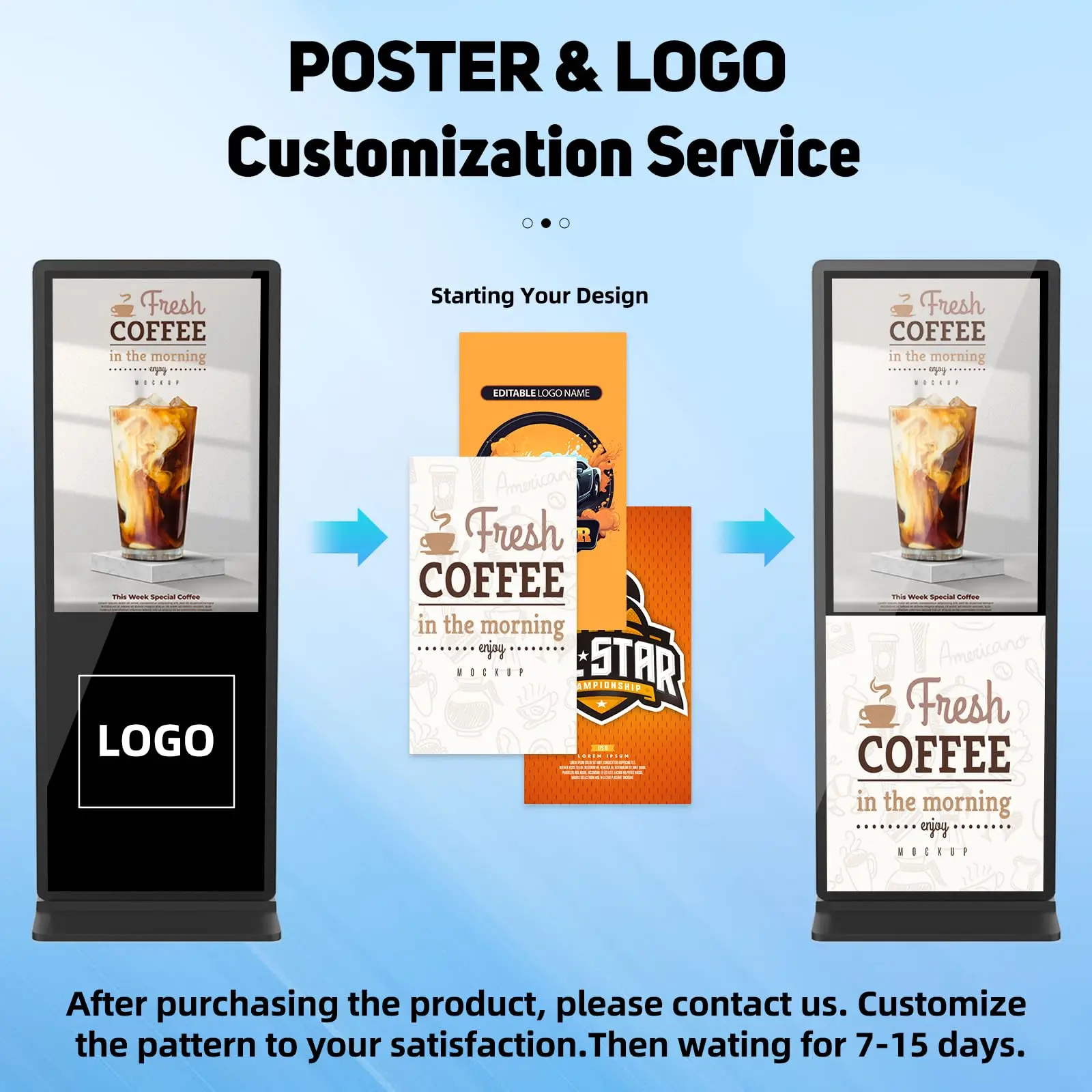 كشك لافتات رقمية قائم على الأرض مقاس 65 بوصة 4K - طوطم إعلانات LCD تجاري مع مدخل HDMI