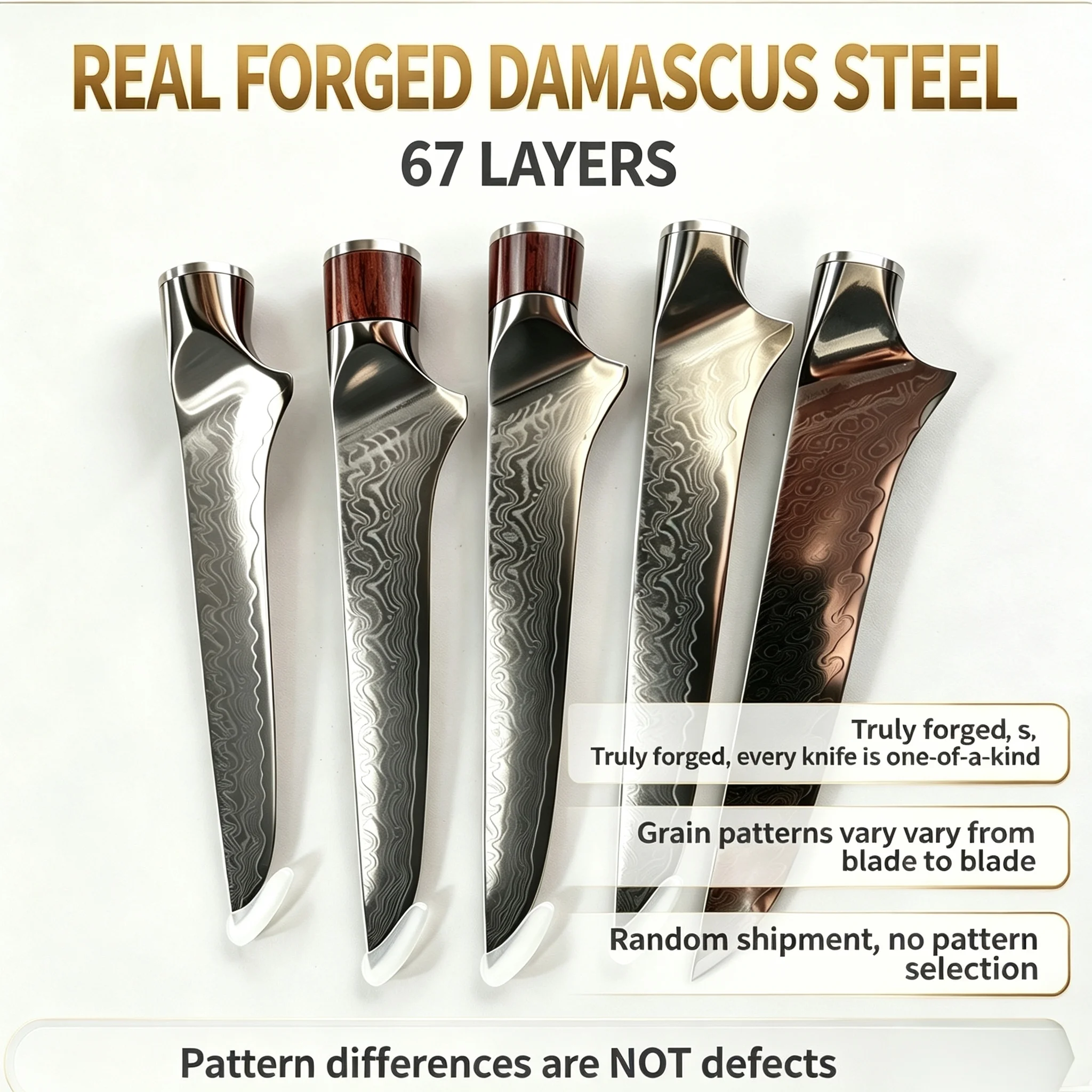 67‑Layer VG10 Damascus Steel Boning Knife, Ultra‑Sharp Butcher Knife Ergonomic Wood Handle Kitchen Knife for Pork Beef Fish Meat