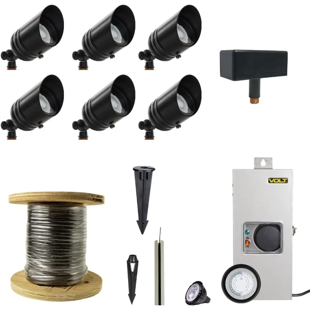 أضواء كاشفة 12 فولت مجموعة أضواء LED خارجية 6 عبوات مع محول لحديقة ساحة الحديقة فناء شجرة منزل إضاءة المناظر الطبيعية #1