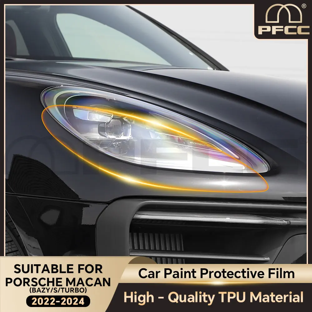 

PPF Headlight Film for Porsche Macan Base S Turbo 2022 2023 2024 Paint Protection Precut Car Clear Bra Transparent PPF TPU