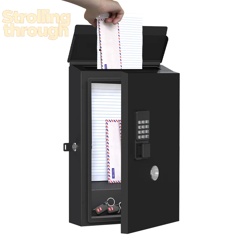 Letter Box With Digital Smart Lock Metal Mail Post Box Outdoor Waterproof Modern Mailbox Wall Mounted