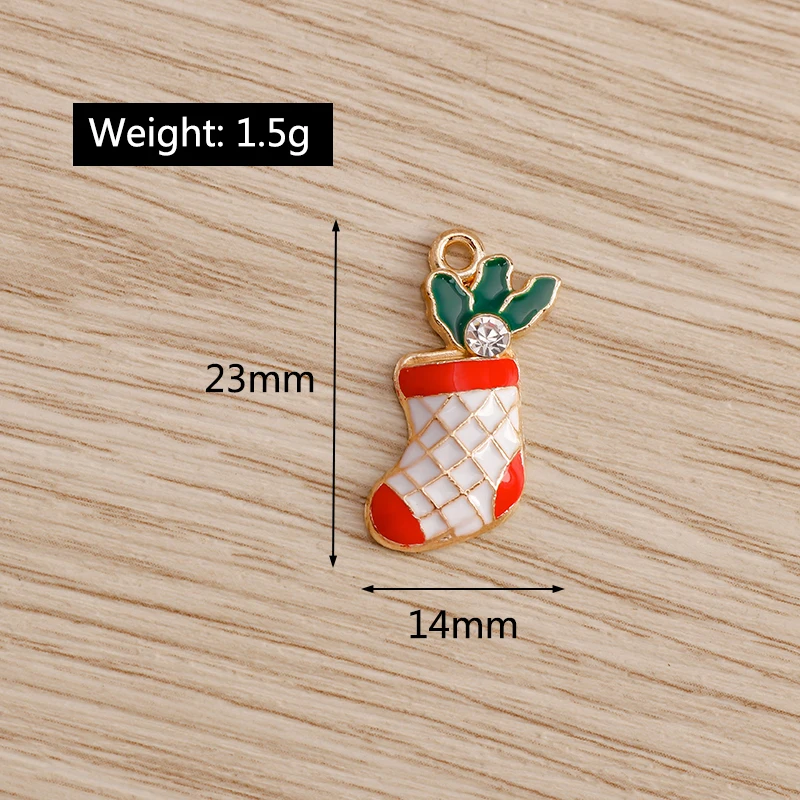 Tusember 20 Stück Emaille-Weihnachtsanhänger mit Weihnachtsmann, Hirsch und Schneeflocke für DIY-Anhänger, Halsketten, Ohrringe, Armbänder, handgefertigter Schmuck – Detail 14