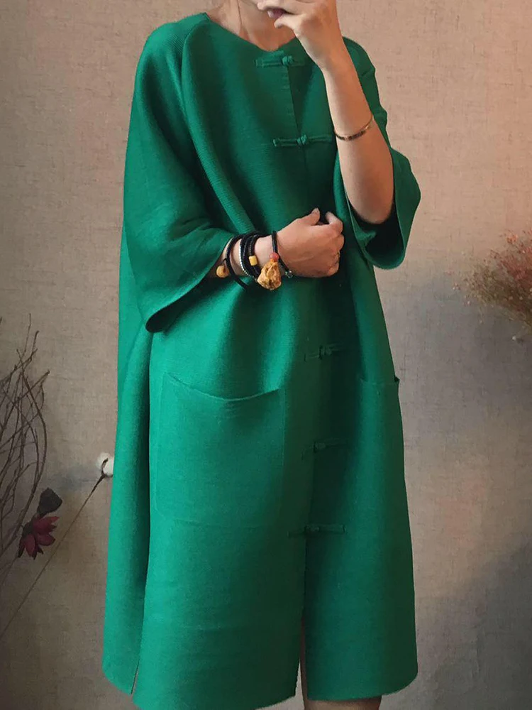 

Fold Dress Spring New Women's Clothes Red Windbreaker Medium Long Mom's Elegant Wear Chinese Coat Women's Top Dress Fashion Coat
