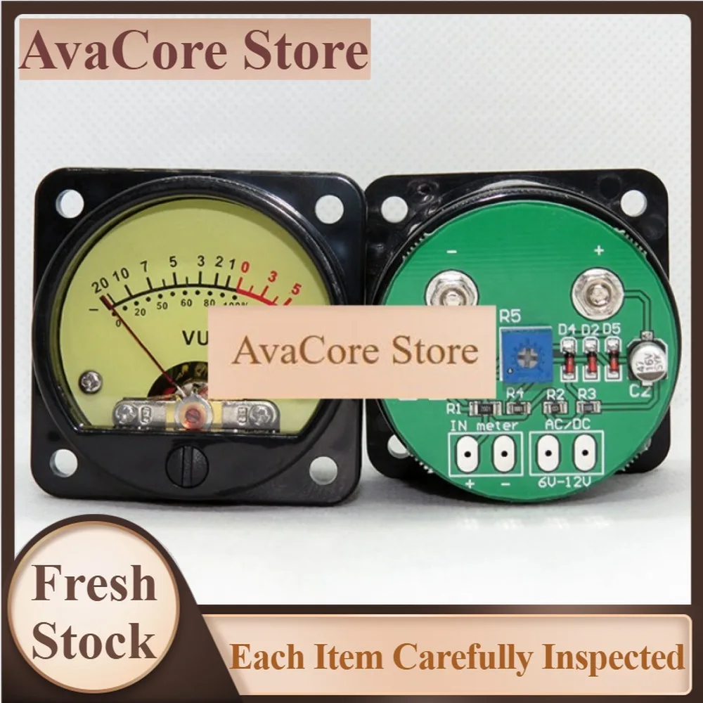 AvaCore2pcs 45mm Big VU Meter Stereo Audio Amplifier Board Level Indicator Adjustable With Driver Board