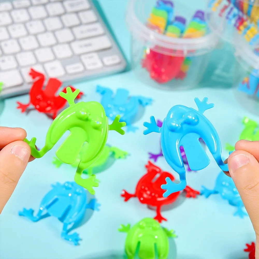 Grenouille sautante en plastique transparente/solide, jouets amusants aléatoires, jouets grenouille rebondissante