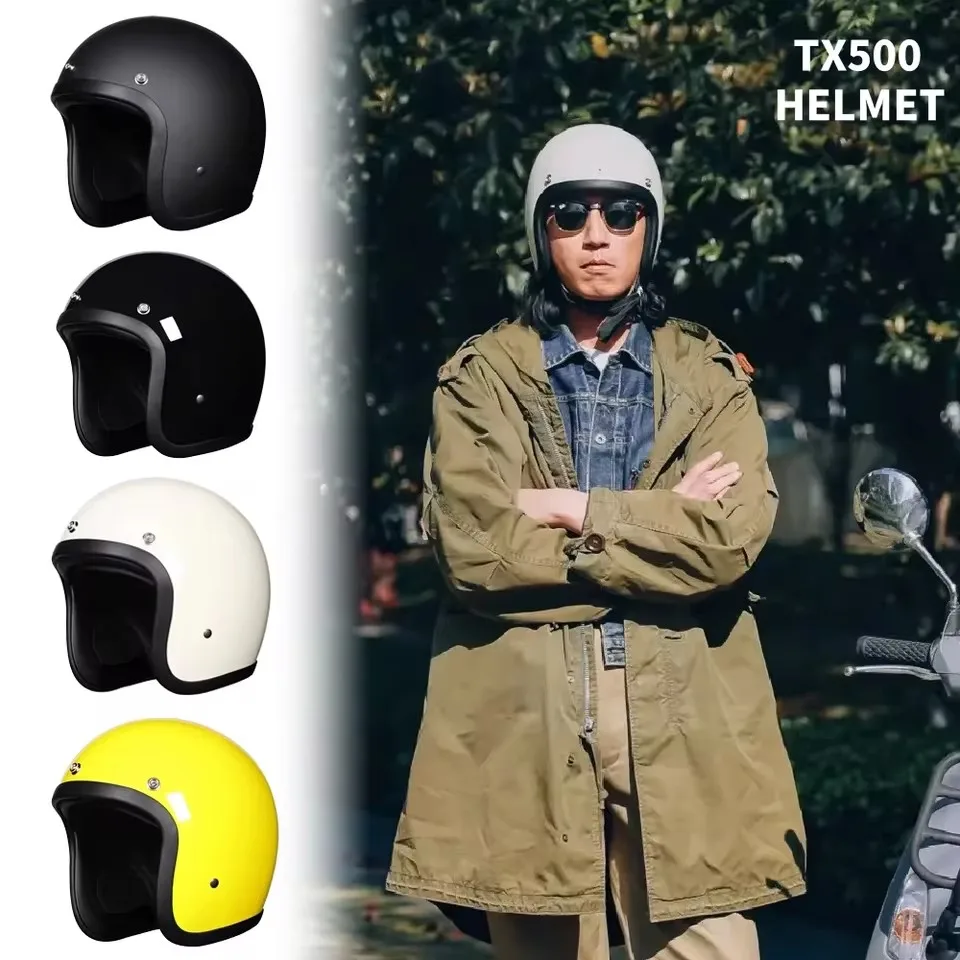 

Vintage Motorcycle Open Face Helmet Japan Technology Fiberglass Scooter Motorbike Riding Jet Moto