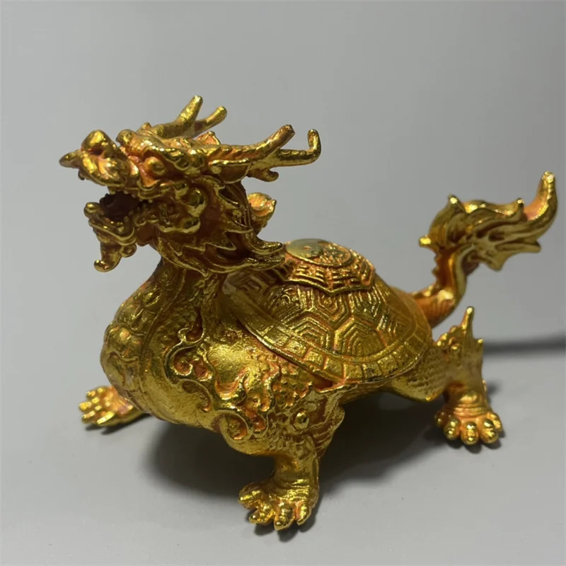 

Little Fairy/ Brass Gold Plated Feng Shui Bagua Dragon Turtle Living Room Home Garden Decoration Statue Sculpture Desktop Crafts