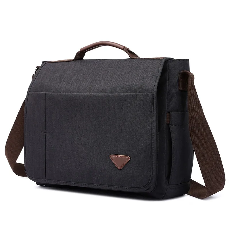 

Nesitu Waterproof Black Brown Khaki Blue Green Grey A4 Canvas 14'' Laptop Women Men Shoulder Messenger Bag Briefcase M1055
