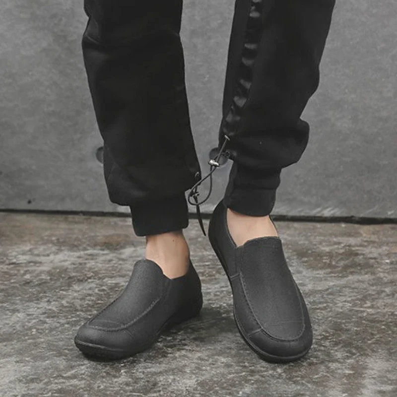 

Chef Kitchen Low Work Rain Boots for Men Cooking Summer Garden Rubber Mud Plastic Fashion Without Lacing Water Wellies Man Shoes
