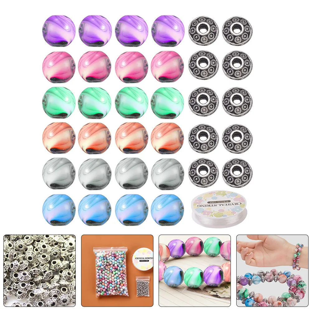 

Набор для изготовления браслетов своими руками: акриловые бусины для создания украшений, круглые разделительные бусины, материалы для рукоделия, для ожерелий и аксессуаров для волос