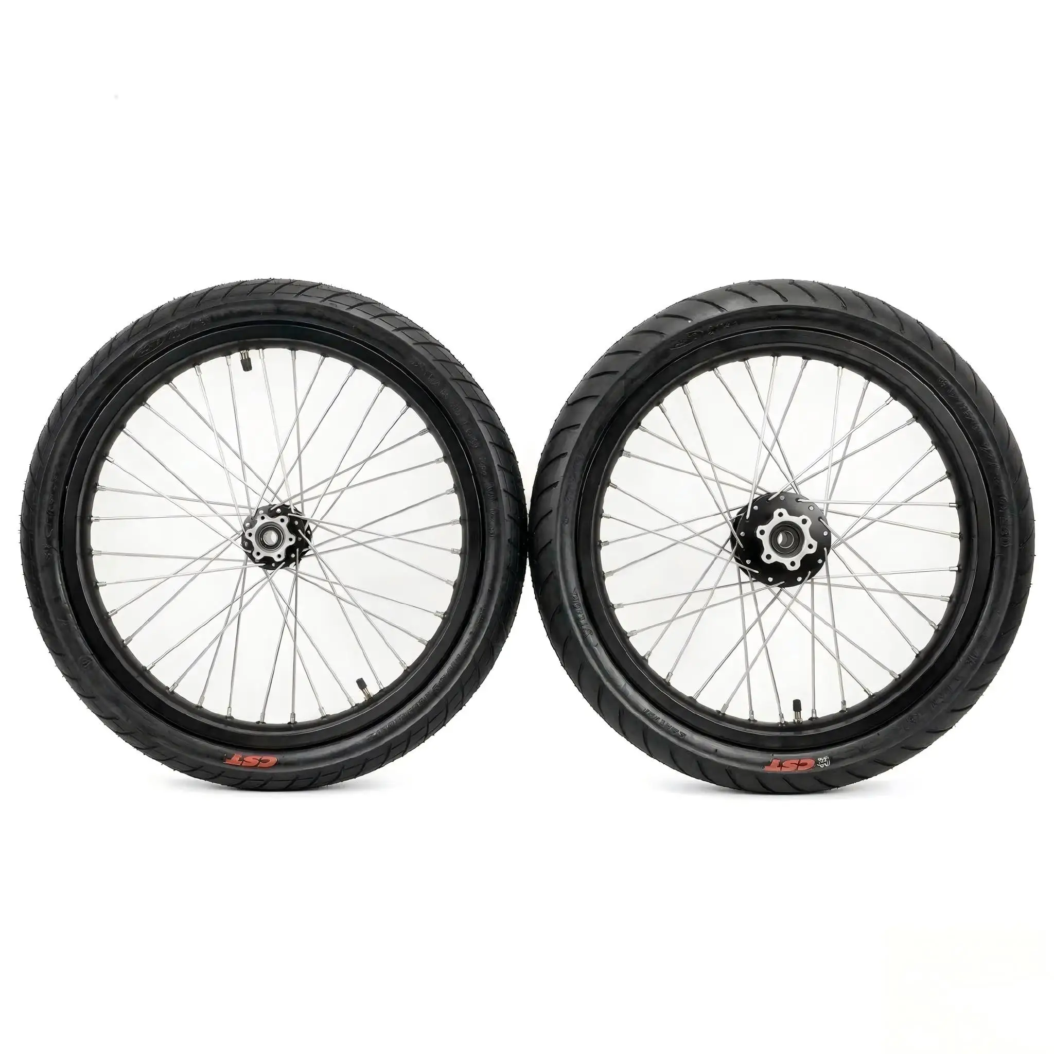 Universal Supermoto Wheel Assembly CNC Machined Hub Aluminum Rim CST Street Tire Dirt Bike Conversion Parts