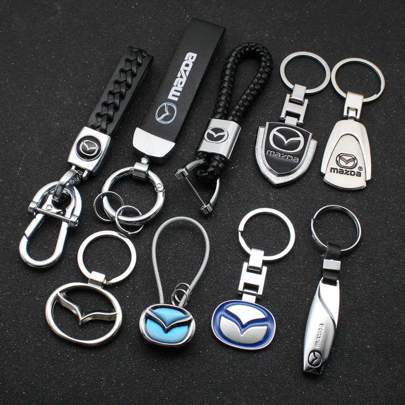 1Pcs Car Keychain Metal Keyring Emblem Holder Accessories For Mazda 3 2 MPE CX5 Demio CX-9 2015 2017 2019 Axela CX7 CX30 Folding