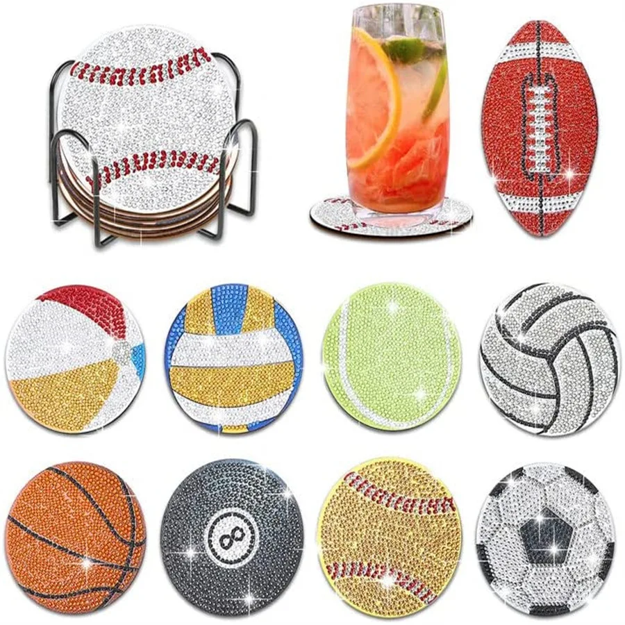 

Diamond Painting Variety balls DIY Wooden Material Point Drilling Thermal Barrier Antiskid Coasters Handiwork Bracket Included