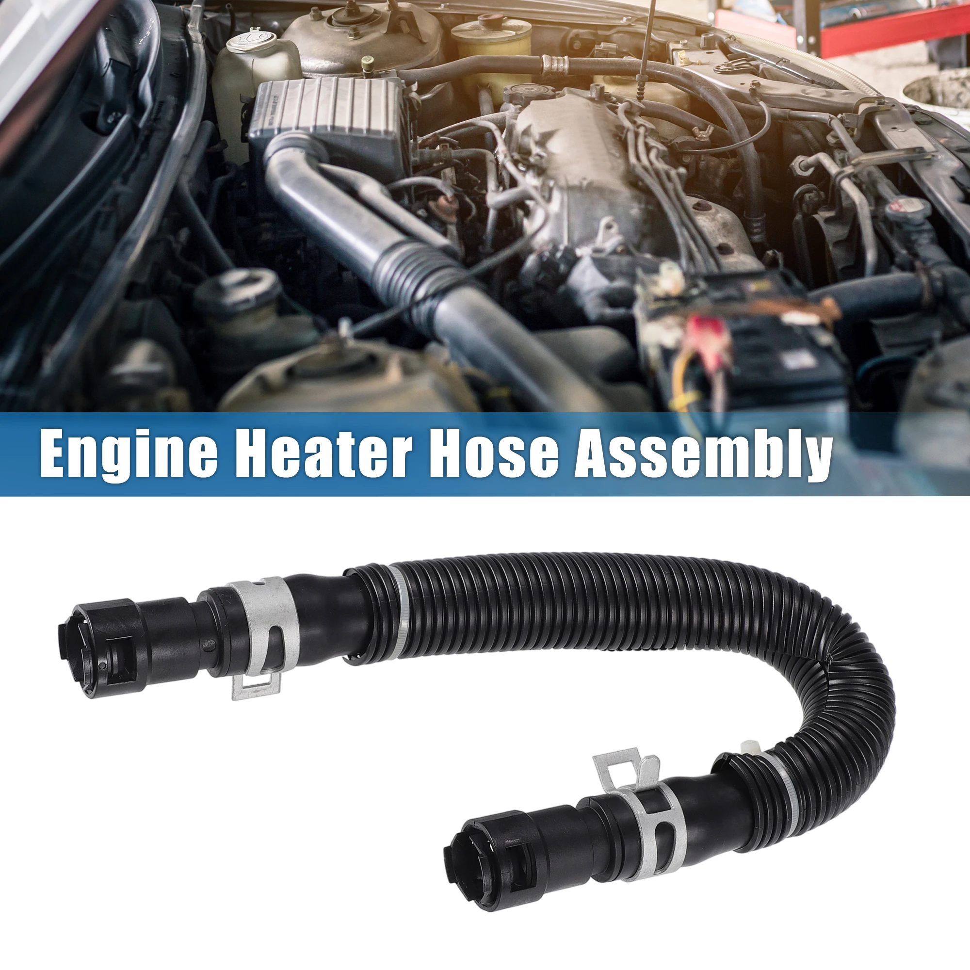 UXCELL Engine Heater Hose Assembly No.4L3Z18472BB for Ford F-150 2004-2008 Rubber 1 Pcs