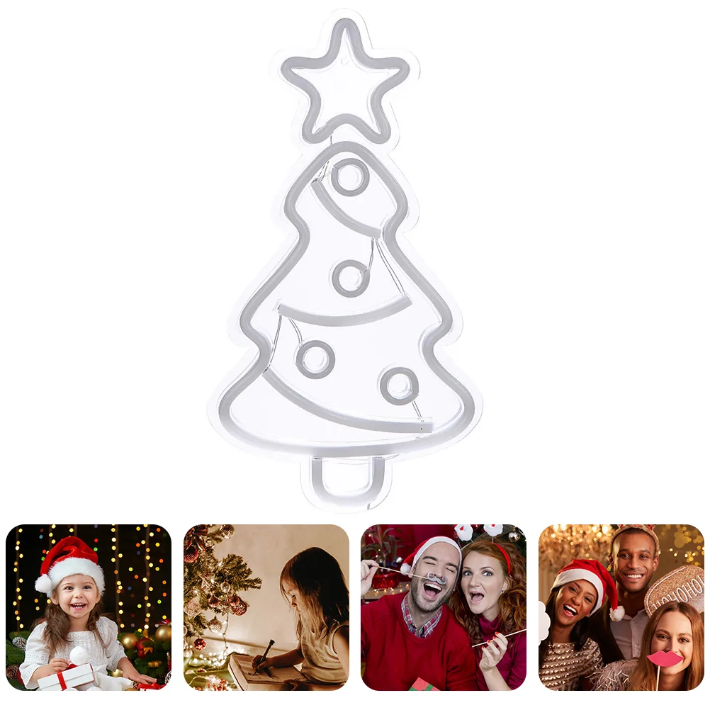 Lampada da parete con luce al neon per albero di Natale, ornamenti, luci decorative di design natalizio
