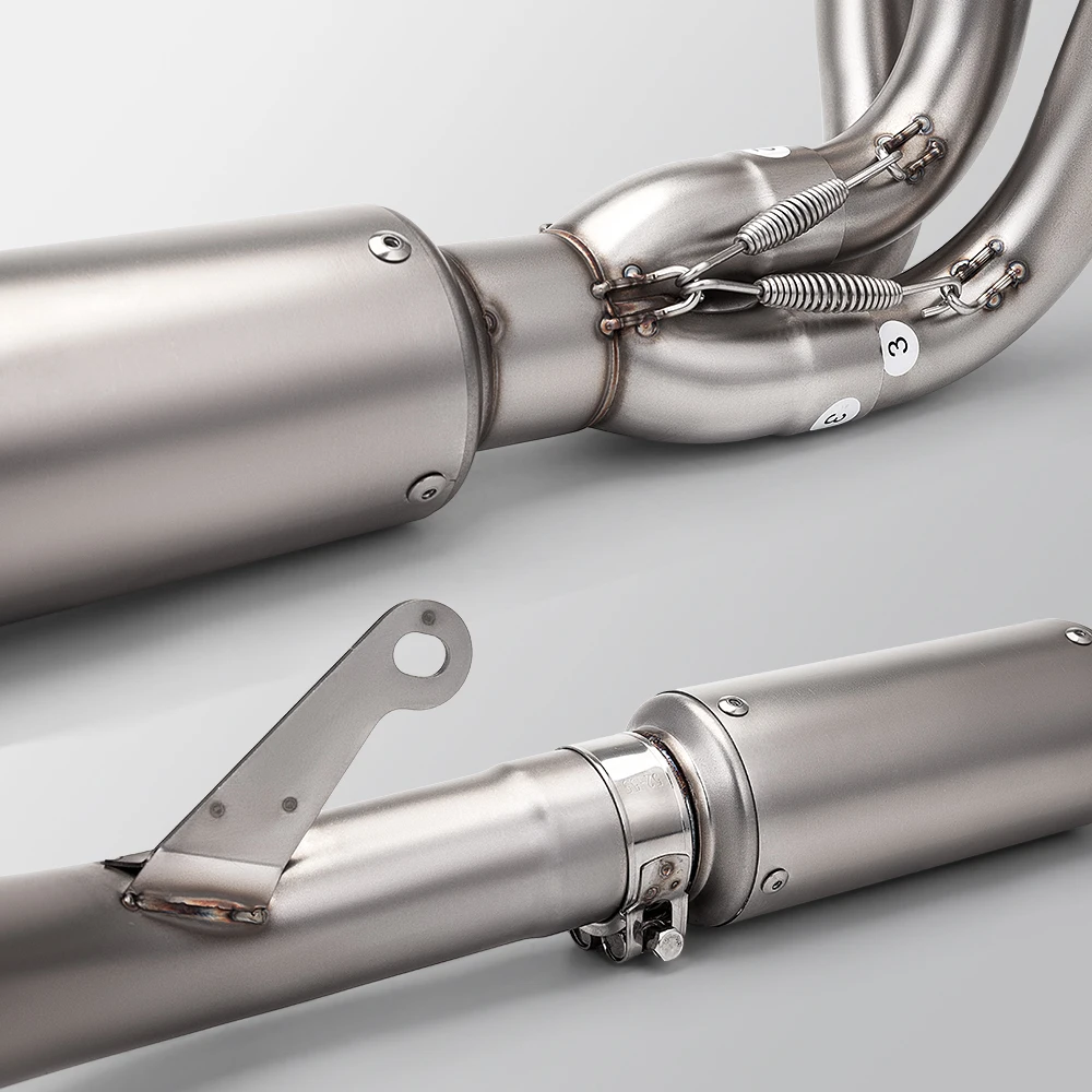 Slip On system exhaust full section Original position  suitable for motorcycle 675SR-R stainless steel front section tail sectio