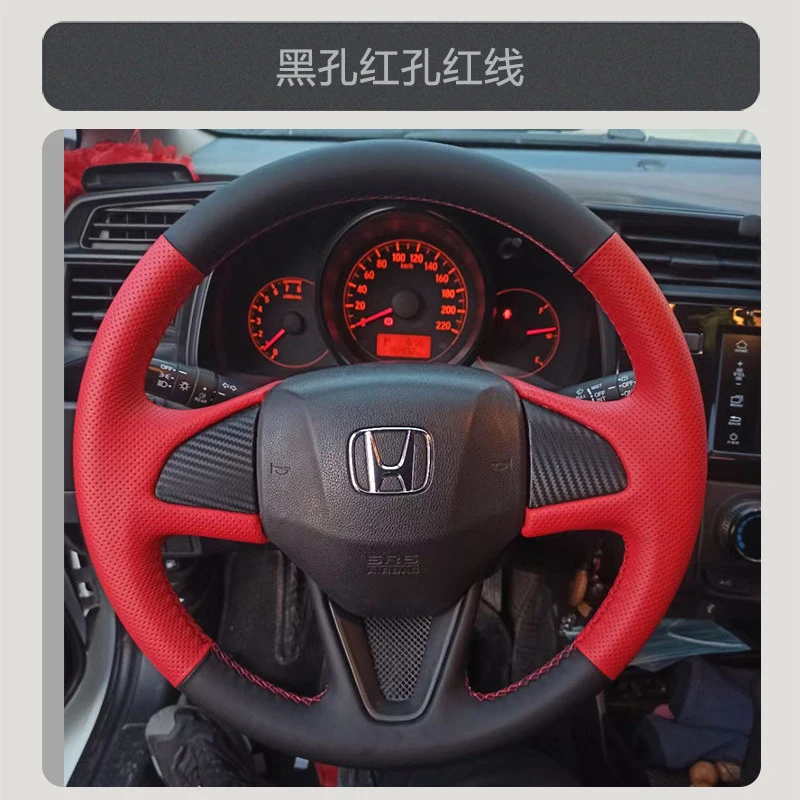 

Microfiber Leather Car Steering Wheel Cover Braid for Honda Fit Jazz 2016-2019 Customized Handmade Hand Stitched Car Interior