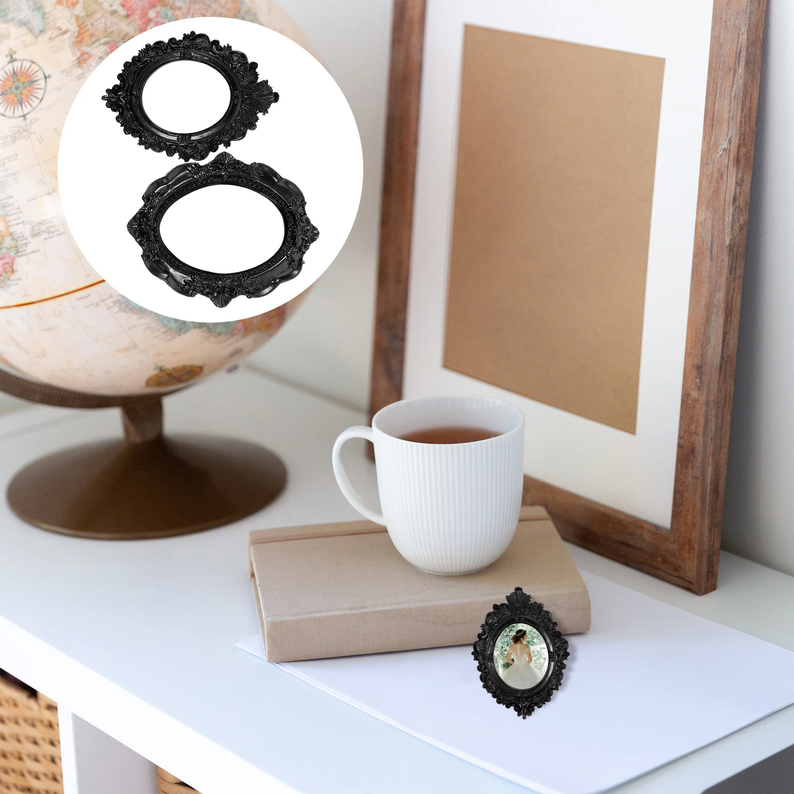

4 Pcs Display Photo Frame Desk Resin Frames Picture Retro Decor Vintage Small Props