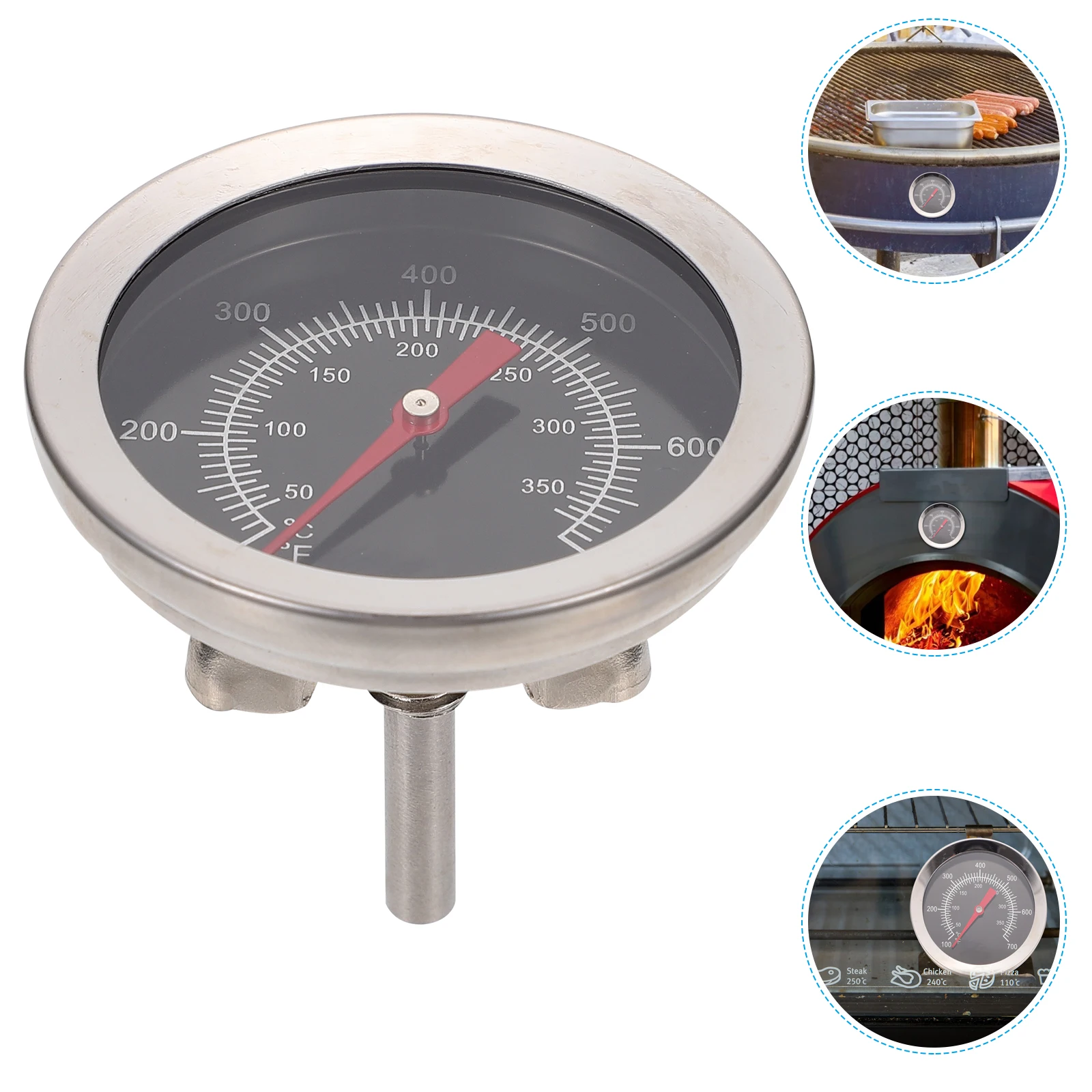 

Stainless Steel Oven Thermometer Grill BBQ Meat Temperature Gauge High Accuracy Kitchen Tool Large Display Easy Read Portable