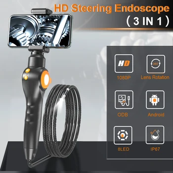 Endoscope auto repair pipeline carbon waterproof oil resistant 360 degree rotation visual endoscope HD camera pipe inspection tools