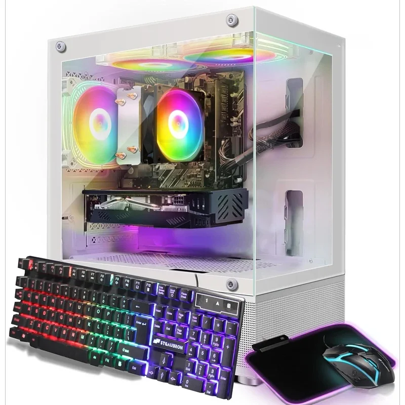 Gaming PC Computer Desktop, Athlon 3000G 3.5G, Radeon RX 580 16G GDDR5, 16G DDR4, 1T SSD, 600M WiFi, BT 5.0