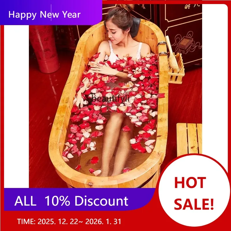 

Wooden Bathtub for Adult, Cedar Barrels Bath Bucket, Fumigation Bath, Solid Bathtub