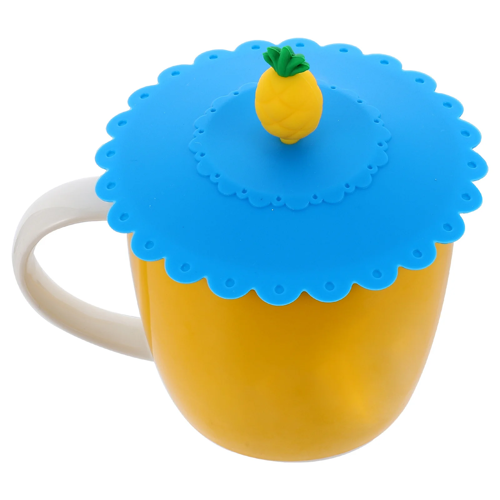 

4Pcs Silicone Leakproof Mug Covers Fruit Style Cup Lids Dustproof Seal Reusable Cup Cover for Office Home Mug Lid