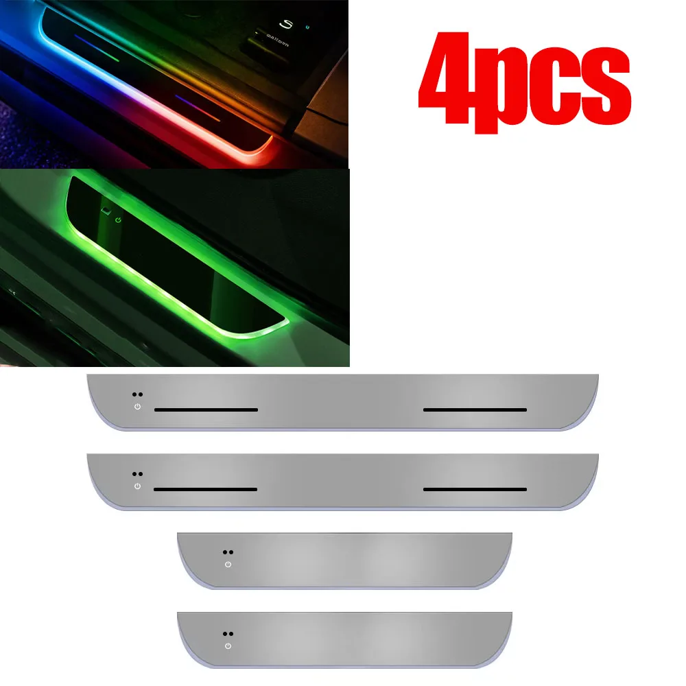 Led Door Sill Stickers for Car Decor Front Door Car Welcome Door illuminated Sill Light Logo Lamp LED Car Pedal Decoration