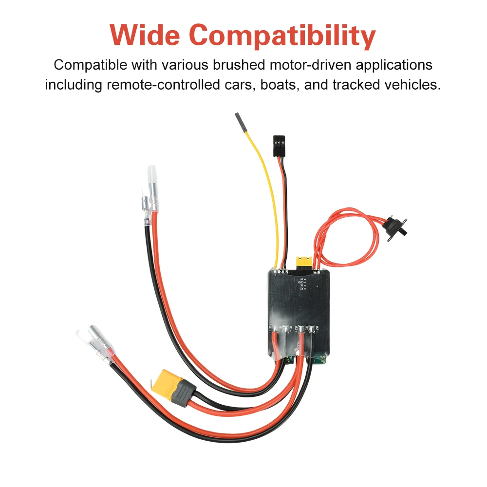 30A 50A Zweikanaliger bidirektionaler bürstenloser ESC mit PWM-Signaleingang, geeignet für RC-Autos, RC-Boote, Kettenfahrzeuge – Detail 3