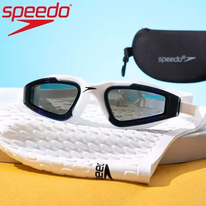 

Speedo Electroplated Colored Goggles Wide Vision Frame UV Resistant for Outdoor Swimming Adults