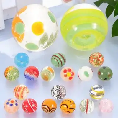20pcs Glass Marbles For Fish Tank Decoration Colored Assorted Beads Vase Fillers Garden Crafts Kids Play Game Balls