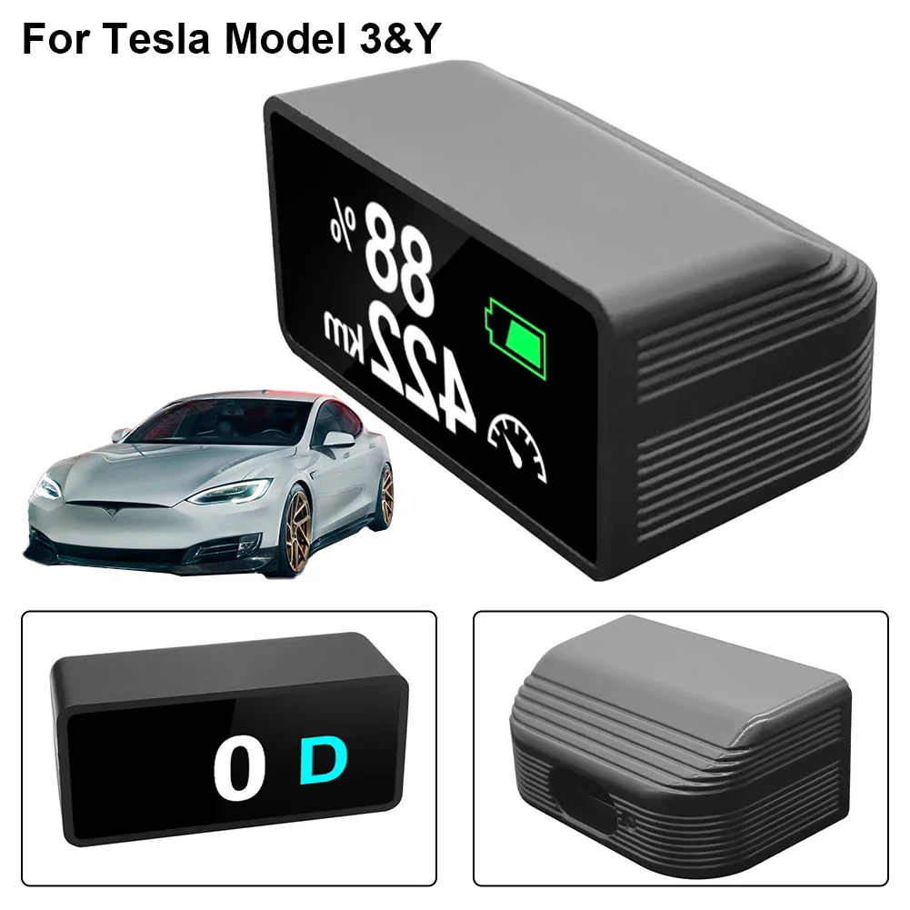 For Tesla Model 3/Y 2017-2023 HUD Head-up Display Embedded LED Speedometer Safe Driving Electronics Accessories Day Night