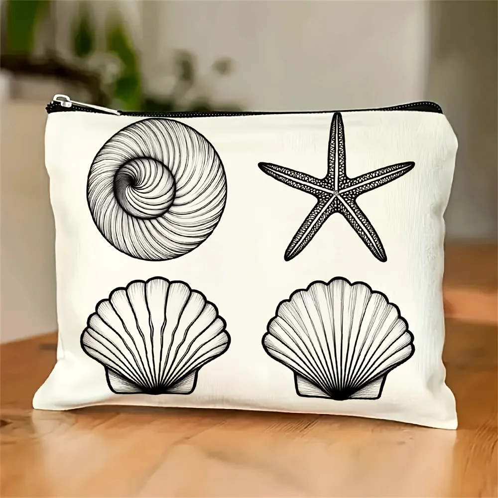 

A Wolf Ocean Style Makeup Bag- Multifunctional Zipper Pouch, Jewelry Storage Bag, Perfect Travel Zipper Small Storage Bag.