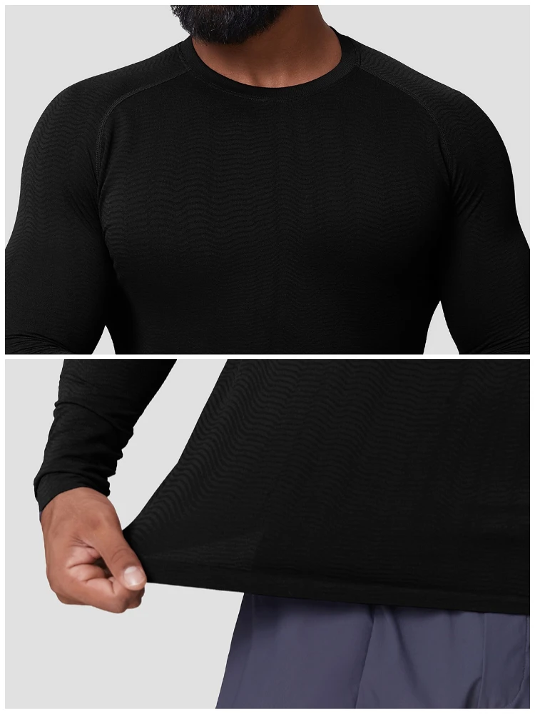 Langarm-Shirts für Herren Schnelltrocknend Feuchtigkeitsableitend UV-Sonnenschutz T-Shirts für Angeln Workout Athletik Fitness Oberteile – Detail 7