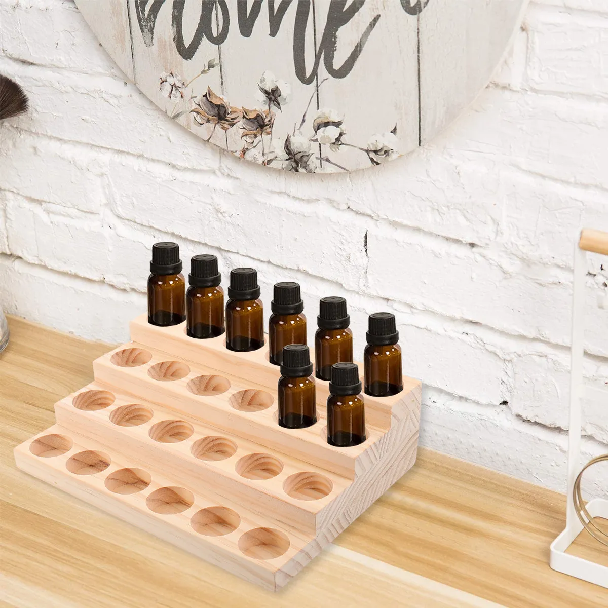 

Plastic Essential Oil Bottle Display Stand 4-Tier Tabletop Rack for Glass Bottles Oil Bottle Organizer Desktop Display Shelf