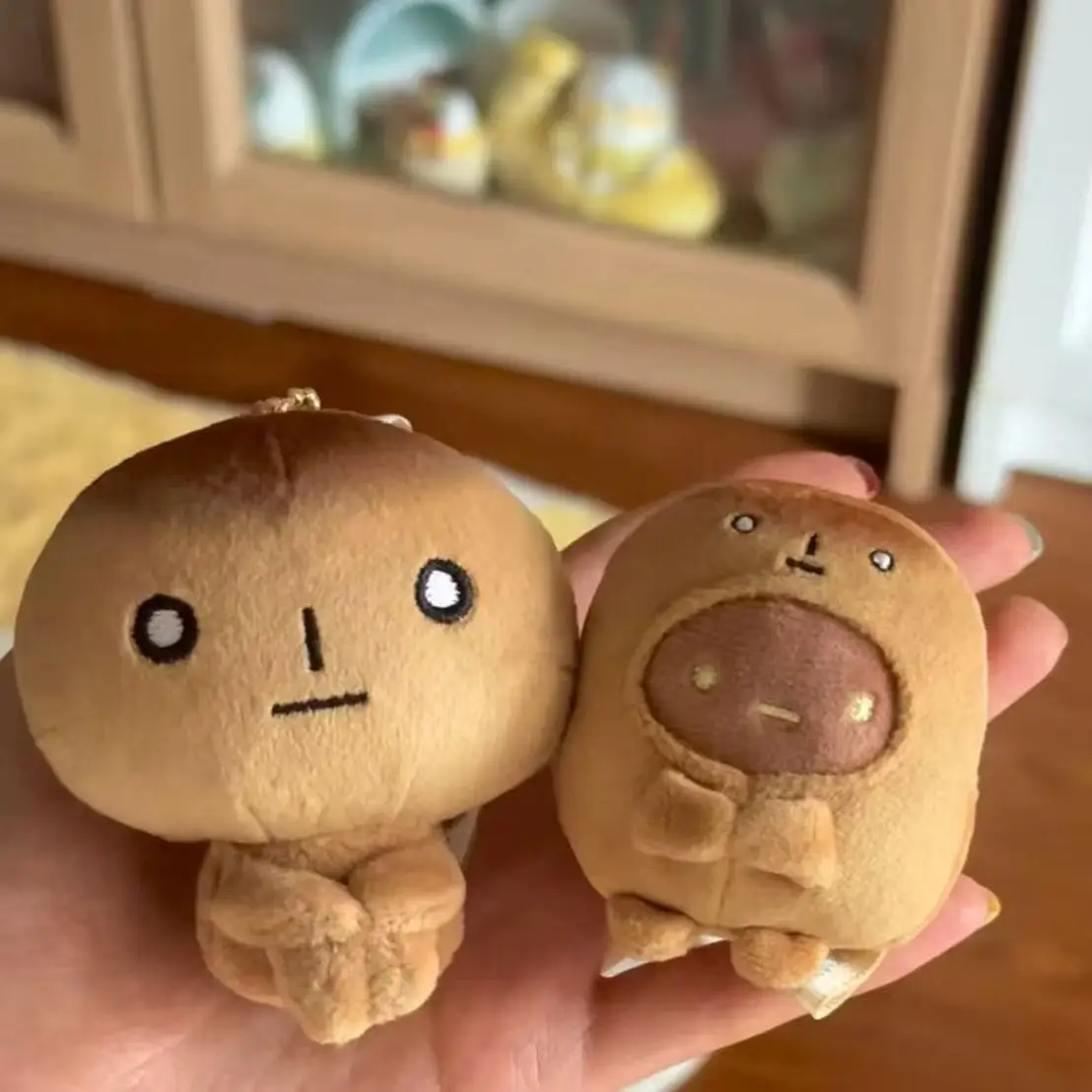 

Japanese-style Cute Plush Toy of Toasted Bread and Pearl Dumplings Hand-made Plush Doll Cute Cartoon Couple Keychain Cute Gift
