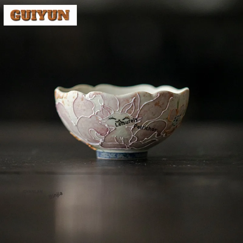 

2 шт./лот, ручная роспись, чайная чашка с девятихвостовой лисой, чайная чашка в стиле дзен, милая чашка для дегустации чая, ароматическая чашка, чашки Jianzhan Master, посуда для напитков, 80 мл