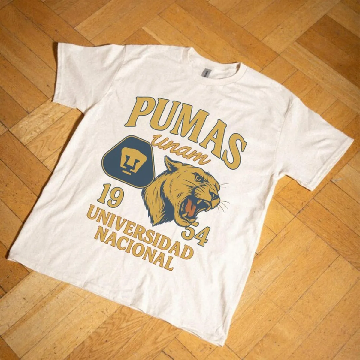 Camiseta Retro Pumas Unam con Gráficos, Camiseta Clásica para Fanáticos del Fútbol, Estilo Vintage, Camiseta para Aficionados al Fútbol, Unisex, Informal, de Algodón