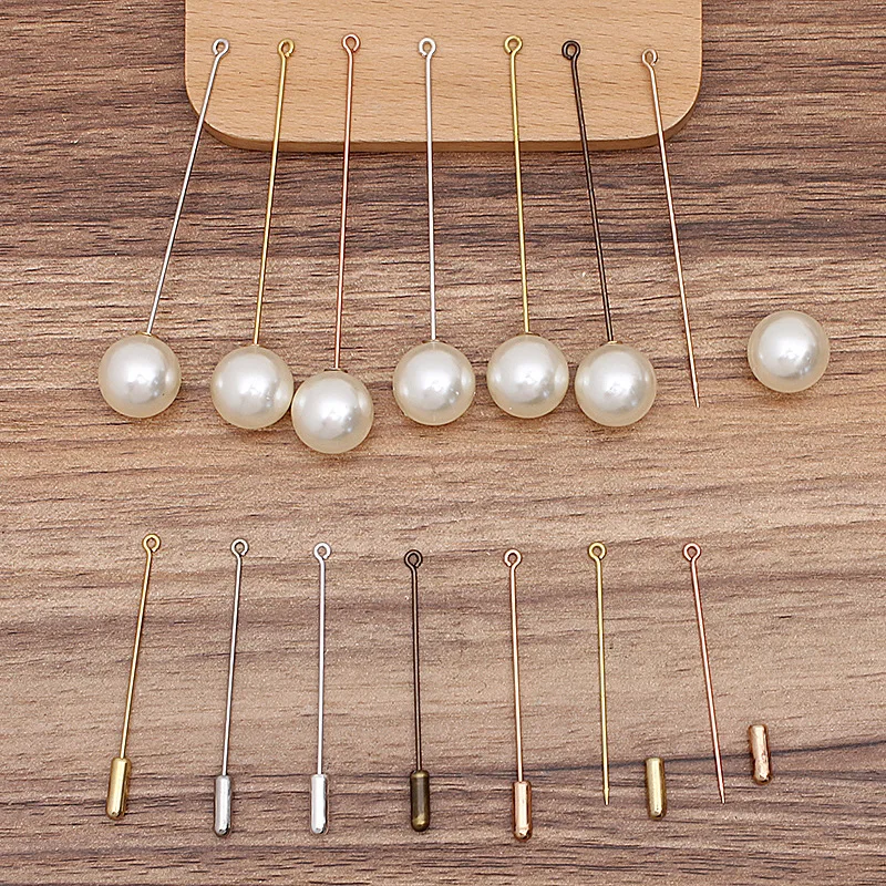 BoYuTe (50 Pieces/Lot)  50-70mm Length Metal Brass Lapel Pins Accessories Diy Hand Made Jewelry Materials