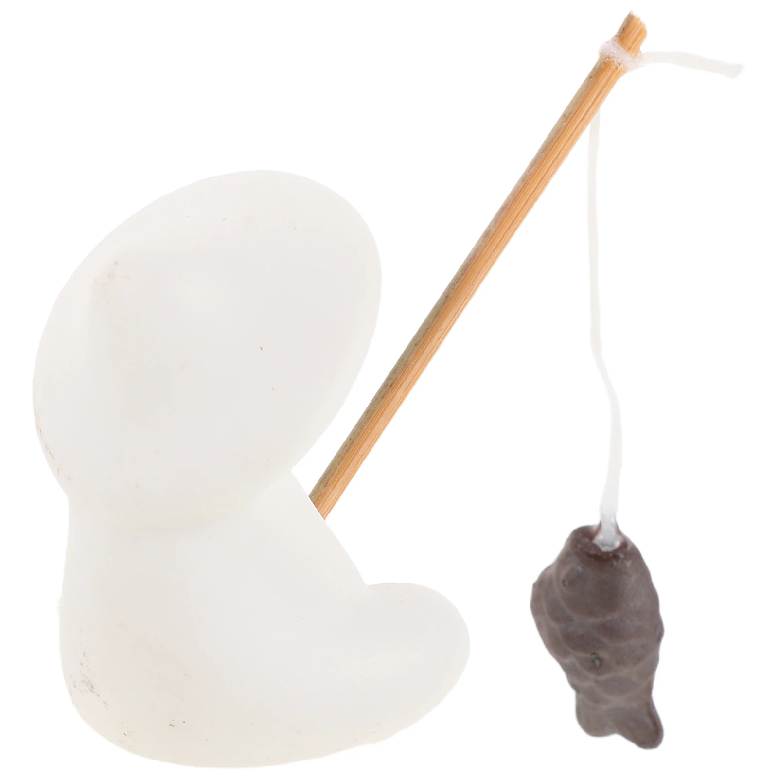 

Miniature Asian Ancient Fisherman Statue Detailed Design Colorfast Material Ideal for Aquariums and Tabletops Fisherman Statue