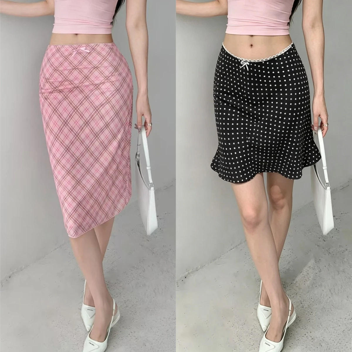Summer Y2K Plaid Bodycon Skirt Women Gothic Harajuku Slim Fit Short Skirt Spicy Girl Fashion Party Casual Street Daily Wear