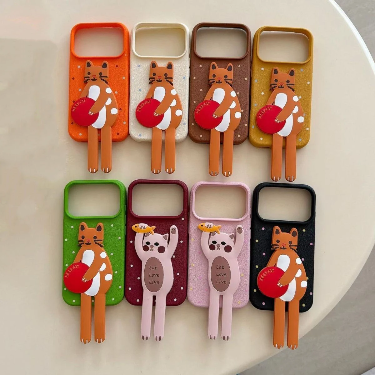 

Phone Case For Huawei P60 Mate 50/60/70 Pura 70/80 Pro New INS Cartoon Polka Dot Print Soft Protective Cover With Cat Holder