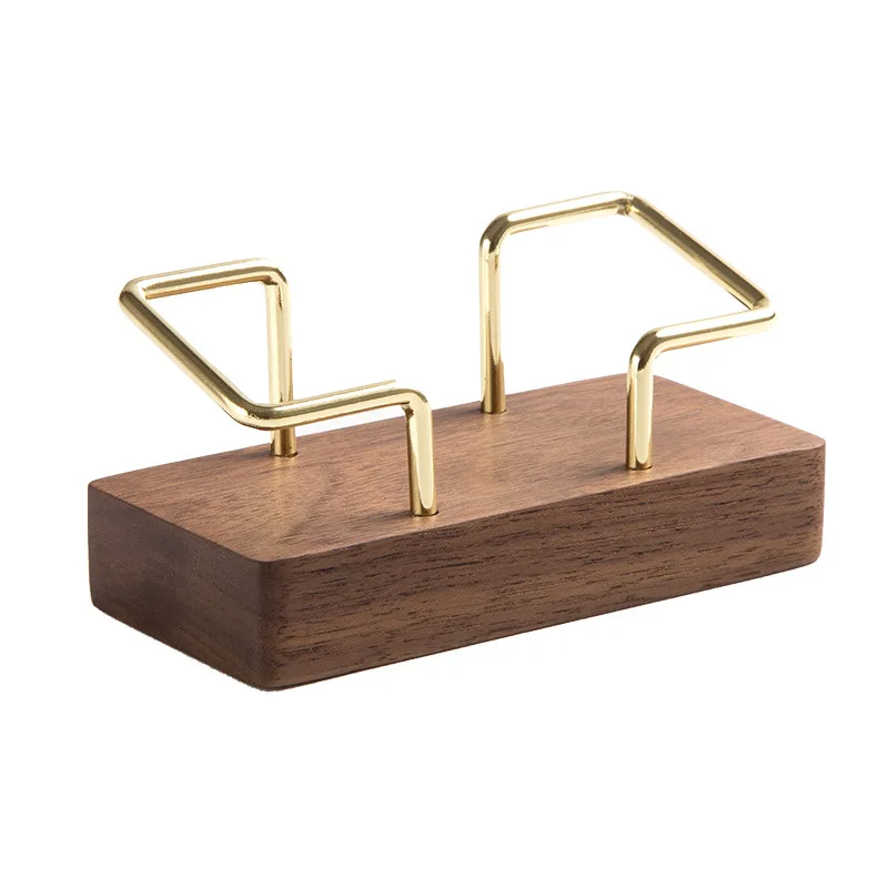 1PCS Professional Wooden Metal Business Card Holder for Hotel Reception Desk Restaurant  Desktop - Multipurpose Card Display