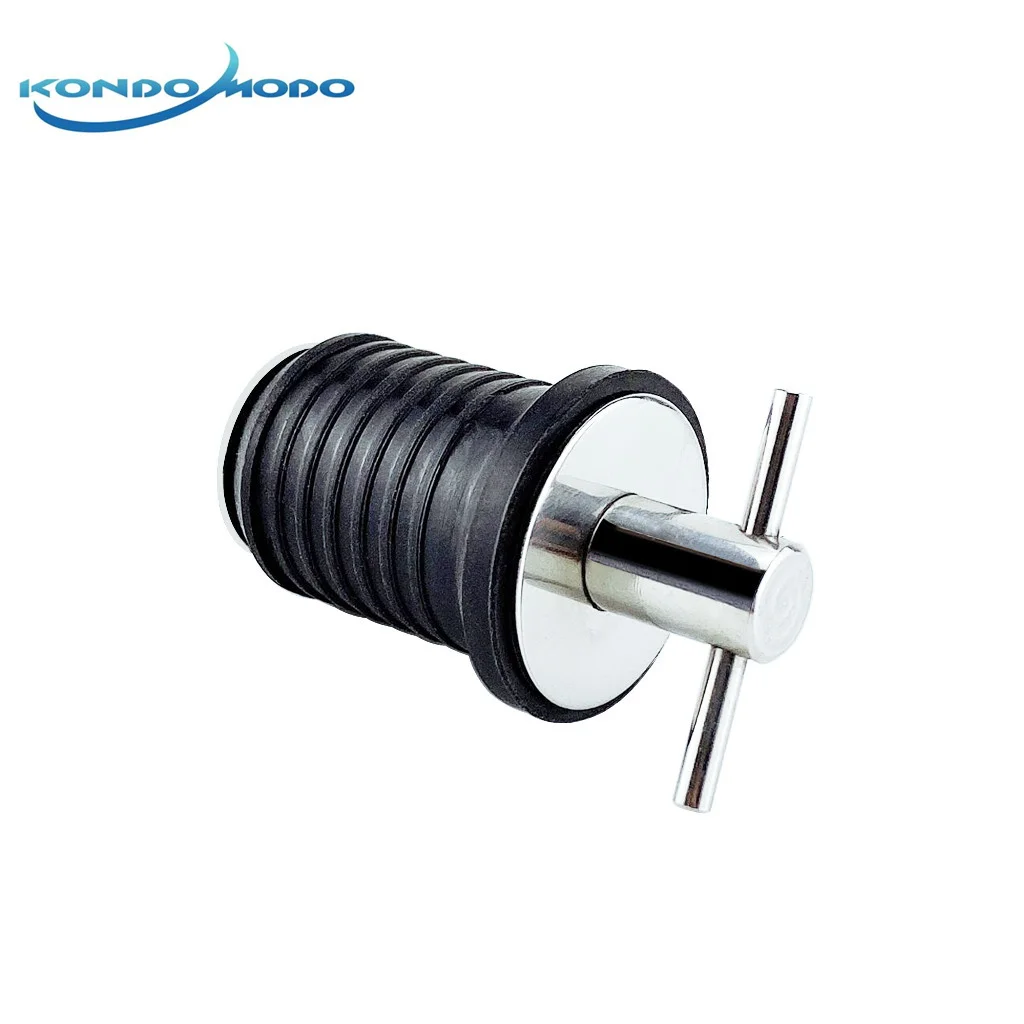 304 Stainless Steel Boat Accessories Handle Rubber Drain Plug T-Handle TWIST-IN Hull Livewell Bilge Transom Seawall Marine