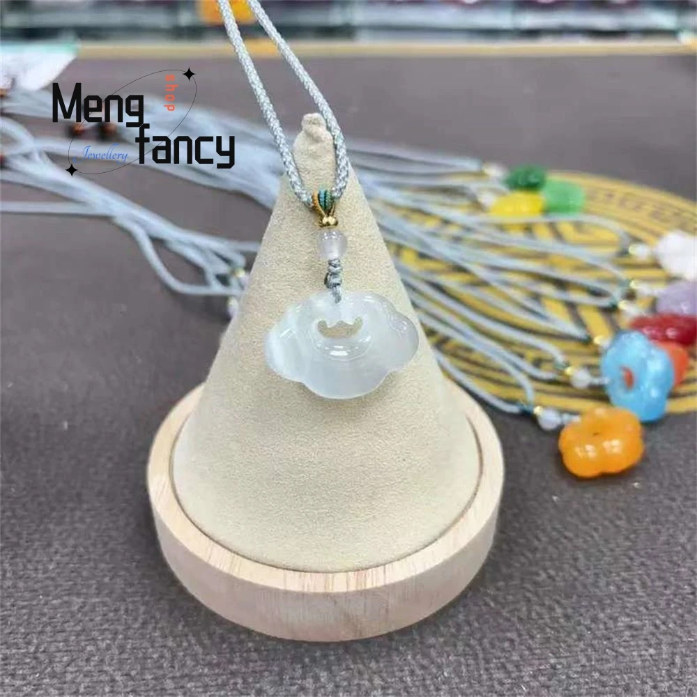 

Natural High-ice Cat's Eye Stone Auspicious Cloud Ruyi lock Pendant Exquisite Elegant Fashion Jewelry Best Selling Holiday Gifts