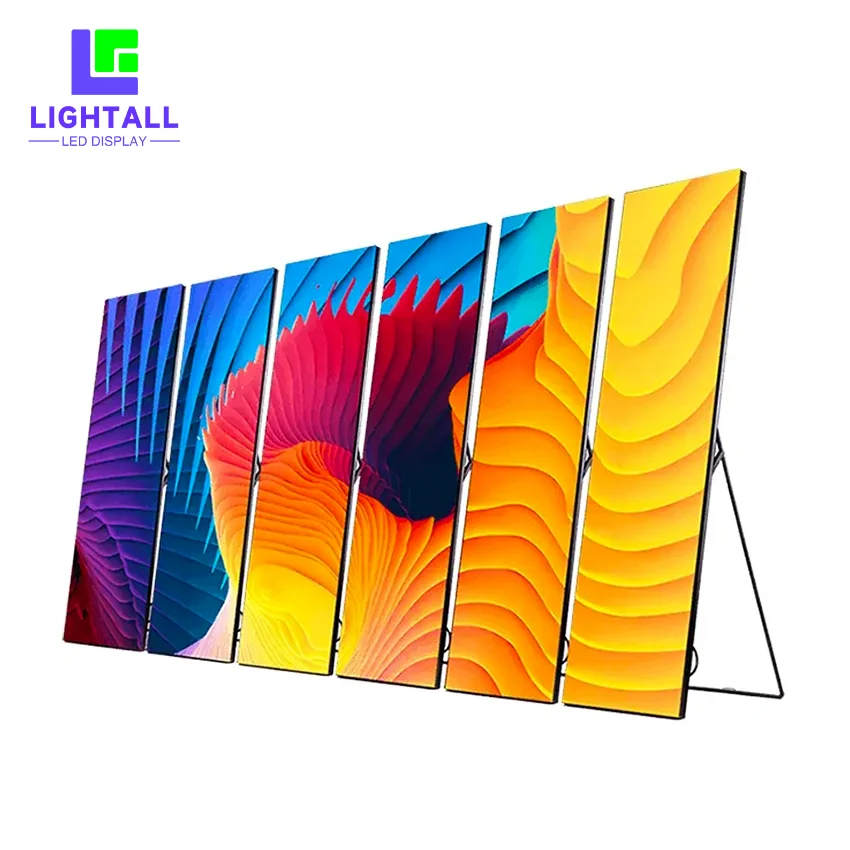 640x1920mm P2.5 Poster LED Display Screen Flooring Standing Advertising LED Video Wall Screen