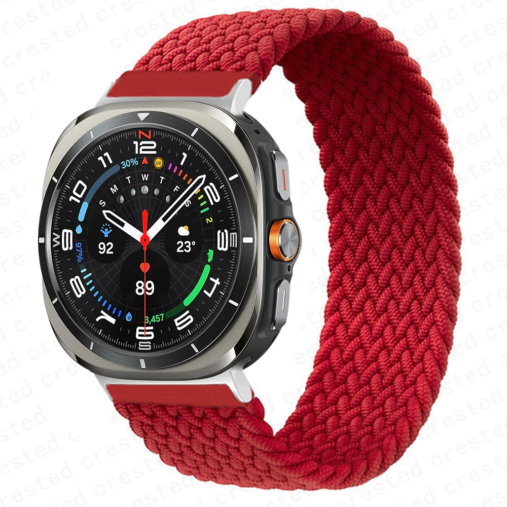 Band for Samsung Galaxy watch 7/Ultra 47mm 44mm 40mm wristband sport belt Braided nylon bracelet correa Galaxy watch 7 Strap